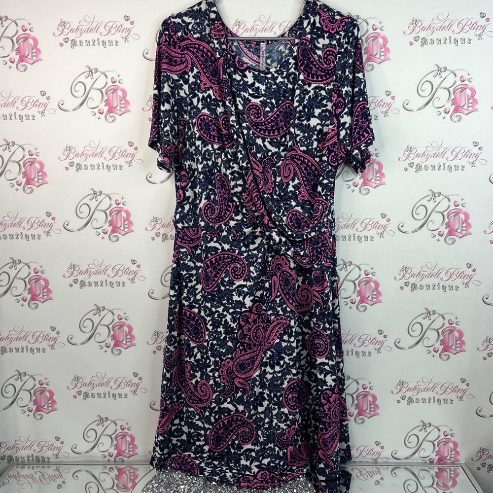 Purple Rain dress Pink white Blue Paisley flowy ornate tshirt style Dress